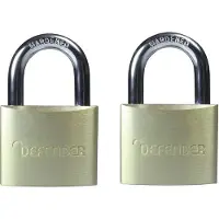 Defender Aluminium Vorhängeschloss TK4775 (Twin Pack Standard Shackle 40mm) (Multi Colour)