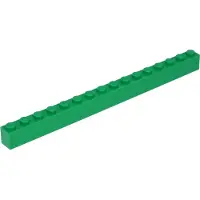 LEGO 10 Stück 2465 Stein Brick 1x16 Part Basic Steine 10 Grün