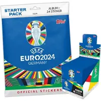 Topps UEFA EURO 2024 Germany - Sammelsticker - 1 Starter Pack + 1 Display (100 Tüten)