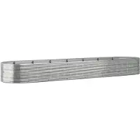 Syfax Hochbeet Pulverbeschichteter Stahl 584x140x68 cm Silbern