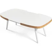 AEA Holz Weiß Couchtisch Wohnzimmer Designer Modern Einrichtung Stil