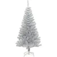 Syfax Künstlicher Weihnachtsbaum mit Ständer Silber 120 cm PET