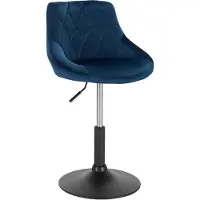 Sans marque Bolt Edge Barhocker – Industrial – Blau – Samt – Verstellbar – Mit Rückenlehne – 1 Stück Stück
