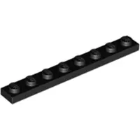 LEGO 1x8 Platte 3460 - 100 Stück Schwarz