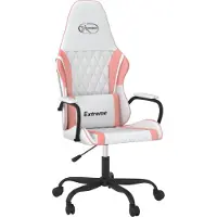 Syfax Gaming-Stuhl Weiß und Rosa Kunstleder