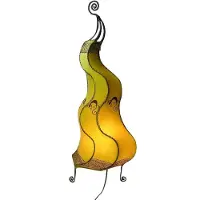 SIMANDRA Orientalische Lampe Hennalampe marokkanische Lederlampe Tischleuchte Stehleuchte Mogador Gecko 80 cm : gelb Farbe: Gelb