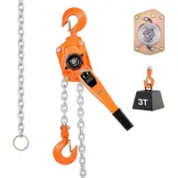 StarTech.com Hebelzug - Ratschenzug/Handkettenzug - Tragkraft 3 t - Hubhöhe 6 m - G80-Legierungsstahlkette - Doppelte Sperrklinkenbremse - 360° Drehbare Sicherheitshaken