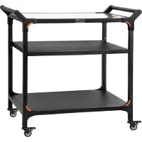 BBQ-Toro Grillwagen 94 x 61 x 90 cm, Schwarz, Grilltisch mit großer Arbeitsfläche, Beistelltisch