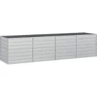 Syfax Garten-Hochbeet 320x80x77 cm Verzinkter Stahl Silber