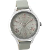 Oozoo Leder Damen Uhr matt Analog Armband grau Timepieces D2UOC9477A