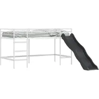 Syfax Kinder-Loftbett mit Rutsche Weiß und Anthrazit 107 x 203 cm