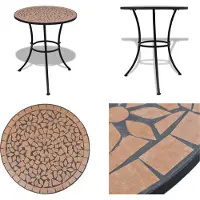 vidaXL Bistrotisch Terracotta Rot 60 cm Mosaik - Tisch - Tische - Gartentisch - Gartentische
