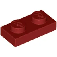 LEGO 100x 1x2 Platten 3023 - Plate Dunkelrot - Dark Red
