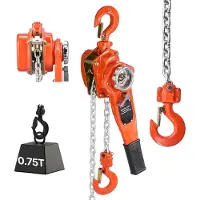 StarTech.com Hebelzug - Ratschenzug - 750 kg Tragkraft - 1,5 m Hubhöhe - G80-Stahlkette - Mechanische Doppelsperrklinkenbremse - 360° Drehhaken