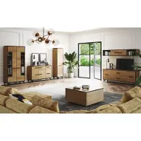 AEA Kommode Schrank TV Ständer Regal Wohnzimmer 6tlg. Möbel Wohnwand Wohnwände Set
