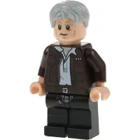 LEGO 1x Minifigur Star Wars Han Solo alt Haare grau Lächeln schief 75105 sw0675