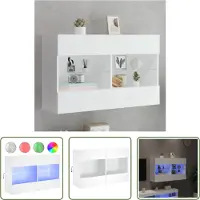 The Living Store TV-Wandschrank mit LED-Leuchten Weiß 98,5x30x60,5 cm