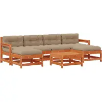Syfax Garten-Lounge-Set 7 stk. Wachsboden Kiefer Massives Kiefernholz