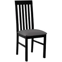 Mirjan 24 Stuhl Nilo I, Esszimmerstuhl aus Buchenholz, 43x48x96 cm (Holzfarbe: Schwarz, Stofffarbe: Kronos 22)