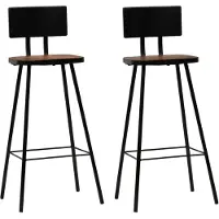 Syfax Barhocker 2 Stk. Massives Altholz