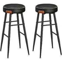 Vasagle Echo Collection Barhocker, 2er-Set, Barhocker, Küchenstuhl, Kunstleder, 90 cm hoch, für Küche, Esszimmer, einfache Montage, basic black