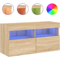 Sonstiges TV-Wandschrank mit LED-Leuchten Sonoma-Eiche 80x30x40 cm