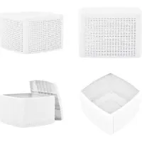 vidaXL Beistelltisch Weiß 54×54×36,5 cm Kunststoff - Gartentisch - Gartentische - Garten-Couchtisch - Garten-Couchtische