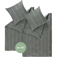 Esprit Renforcé Kissenbezüge und Bettwäsche HARPLINES Anthrazit 135 x 200 cm - 2er Set