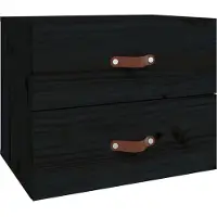 Syfax Wand-Nachttisch Schwarz 50x36x40 cm