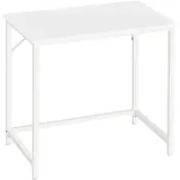 Vasagle Schreibtisch, Kleiner Computerschreibtisch, Büro für Arbeitszimmer, Schlafzimmer, 50 x 80 x 76 cm, Modernes Metallgestell, Ahorn Weiß