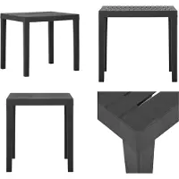 vidaXL Gartentisch Grau 79x65x72 cm Kunststoff - Gartentisch - Gartentische - Tisch - Tische