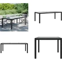 vidaXL Gartentisch Schwarz 190x90x75 cm Gehärtetes Glas Poly Rattan - Gartentisch - Gartentische - Tisch - Tische