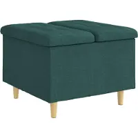 vidaXL Ottoman mit Stauraum Dunkelgrün 60 x 60 x 45 cm Stoff