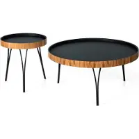 AEA Couchtisch Schwarz Modern Wohnzimmertisch Tische 2x Designer Kaffeetisch