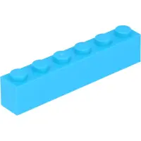 LEGO 10 Stück 3009 Stein Brick 1x6 Part Basic Steine 10 Mittleres Azurblau