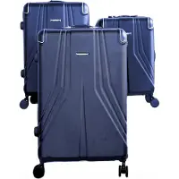 Almina 3 Tlg. Koffer-Set mit 4 Rädern Hartschale mit Kantenschutz 360° drehbar Blau