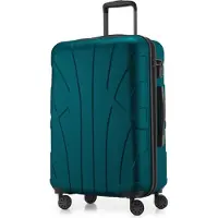 Suitline - Reisekoffer 66cm, mittelgroß erweiterbar, Check-In Gepäck Trolley Rollkoffer, Koffer ABS Hartschale, Größe M, 4 Rollen, TSA ,Aquagrün