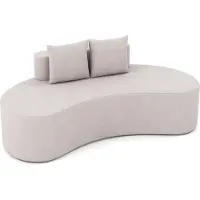 Costway Sofa für 3 Sitzer, Polstersofa mit Rückenlehne & 2 Kissen, 199 cm Schlafsofa aus Polyesterstoff & Schaumstoff, Couch bis 200kg, Grau
