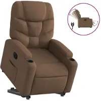 Syfax Relaxsessel mit Aufstehhilfe Elektrisch Braun Stoff