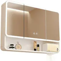 360Home Badezimmer-Spiegelschrank, Spiegelschrank mit LED, Badspiegel mit Schrank, Wandmontierter Spiegelschrank,Weiß 100【JG-B0988】