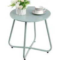 Sonstiges HollyHOME Beistelltisch Outdoor Balkontisch Klein Gartentisch Rund Metall