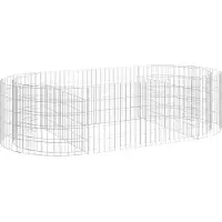 Syfax Gabionen-Hochbeet Verzinktes Eisen 200x100x50 cm
