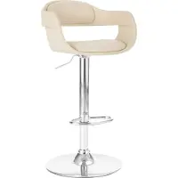 Syfax Barhocker Weiß Kunstleder höhenverstellbar Fußstütze verchromtes Metall pflegeleicht Sitzhöhe 62-83 cm