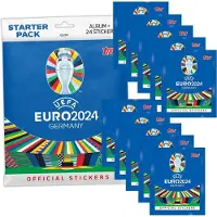 Topps UEFA EURO 2024 Germany - Sammelsticker - 1 Starter Pack + 10 Tüten