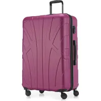 Suitline - Reisekoffer groß erweiterbar, Koffer XL 4 Rollen, Rollkoffer Hartschale, Trolley Hardcase Check-In Gepäck 20-23 kg, Gurtmaß 158 cm, TSA,Magenta