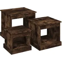 Syfax Couchtische 3 Stk. Räuchereiche Holzwerkstoff