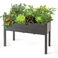Costway Hochbeet Holz, Anzuchtbeet groß, Frühbeet Pflanzkübel Pflanzkasten, Blumenkübel Kräuterbeet Pflanztrog, Pflanzbeet, 125x59x76 cm (Grau)