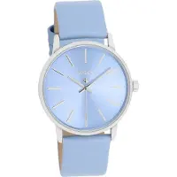 Oozoo Leder Damen Uhr Analog Quarzuhr Armband hellblau Timepieces D2UOC11063
