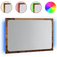 Syfax Badspiegel mit LED-Leuchten Artisan-Eiche 60x8,5x38 cm