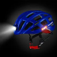 RockBros Fahrradhelm Wasserdicht Radhelm Herren Damen, Integriert EPS Stoßfest Blau